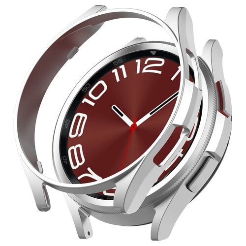 F�r Samsung Galaxy Watch 6 Classic 43mm Smartwatch Schutzh�lle Silber