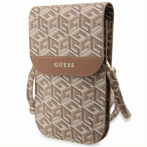 Guess Universell Handy Tasche Umh�ngetasche GCube Stripe Braun