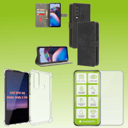 F�r Cat S75 Cover Handy Tasche Etuis TPU Hartglas Panzer Folie AUSWAHL