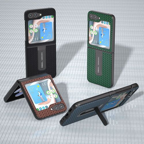 F�r Samsung Galaxy Z Flip5 5G Echt Leder Handy Tasche Luxus Serie H�lle Cover 