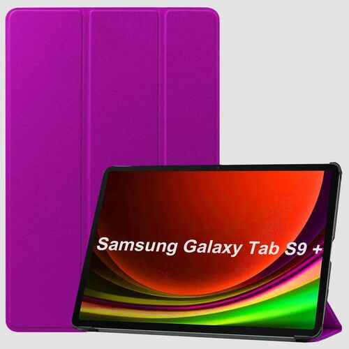 F�r Samsung Galaxy Tab S10 Plus / S9 Plus FE Plus / S8 Plus 3folt Wake UP Smart Cover Lila Tasche H�lle
