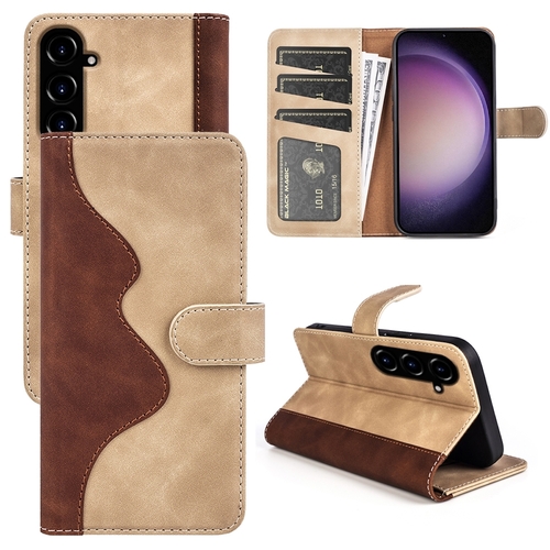 F�r Samsung Galaxy S23 FE 5G Design Handy Tasche Bookcover Etui Braun 