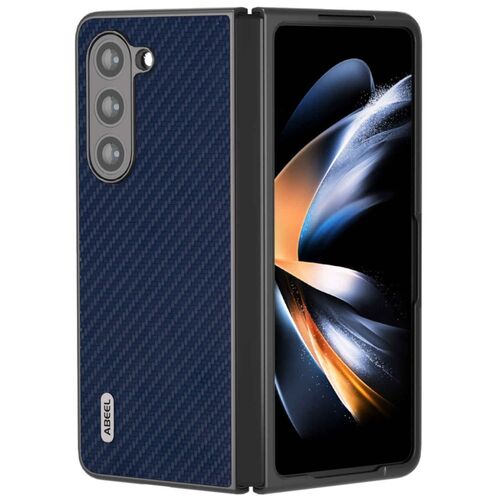 F�r Samsung Galaxy Z Fold5 5G Carbon Textur Schutz H�lle Dunkelblau