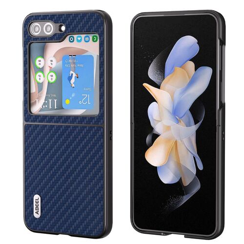 F�r Samsung Galaxy Z Flip5 5G Carbon Textur Schutzh�lle Dunkelblau