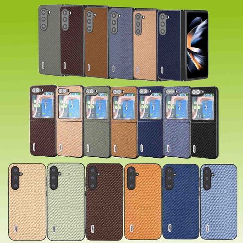 Fr Samsung Galaxy Z Fold5 /Flip5 5G/S23 FE Carbon Textur Schutz Hlle