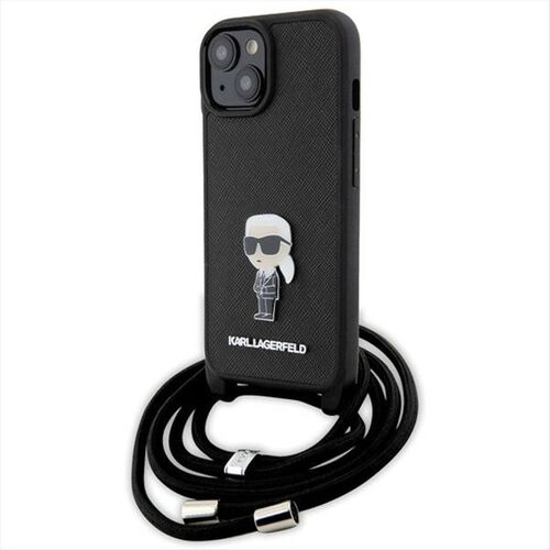 Karl Lagerfeld  Apple iPhone 15 Saffiano Metal Pin Karl & Choupette 