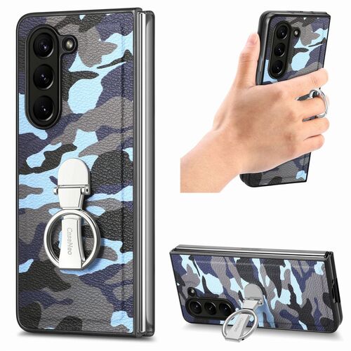 F�r Samsung Galaxy Z Fold5 5G Camouflage Schutzh�lle mit Ringhalter
