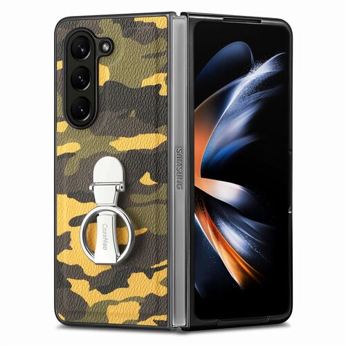 F�r Samsung Galaxy Z Fold5/Flip5 5G Camouflage Schutzh�lle + Ringhalter 
