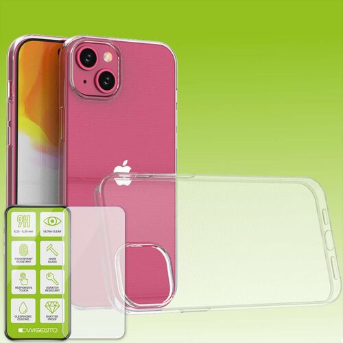 F�r Apple iPhone 15 Plus Cover Handy Tasche Etuis TPU Hart Glas Panzer Folie AUSWAHL 