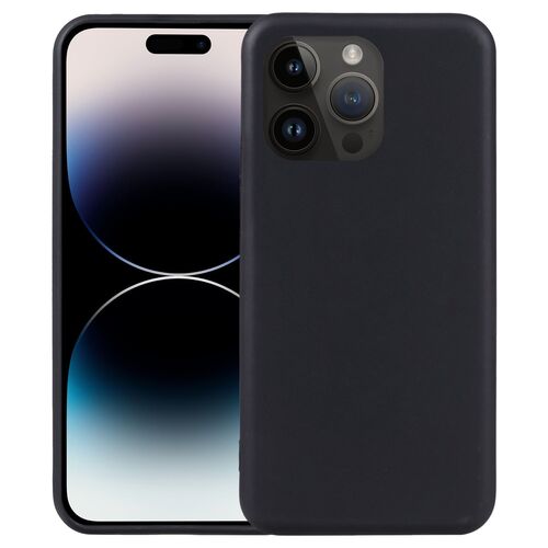 F�r Apple iPhone 15 Pro Silikon TPU Schutz Handy H�lle Tasche Schwarz