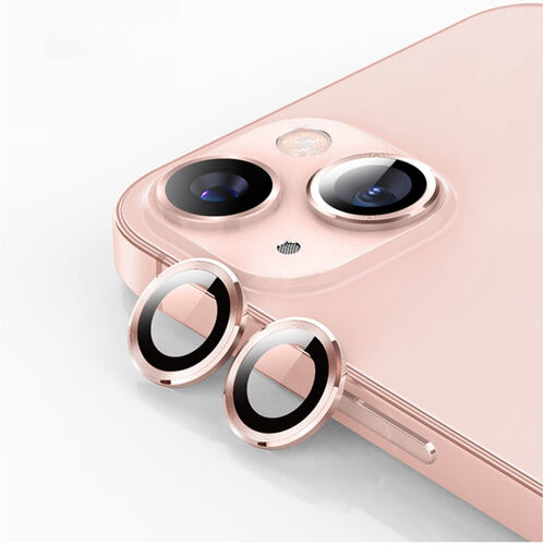 Fr Apple iPhone 15 / 15 Plus Schutzglas Kamera Linse HartGlas H9 Rosa