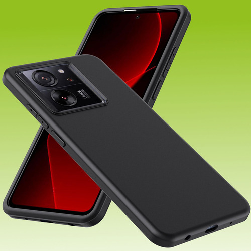 F�r Xiaomi 13T / 13T Pro Silikoncase TPU Schutz Schwarz Handy Tasche H�lle Cover Etui Neu