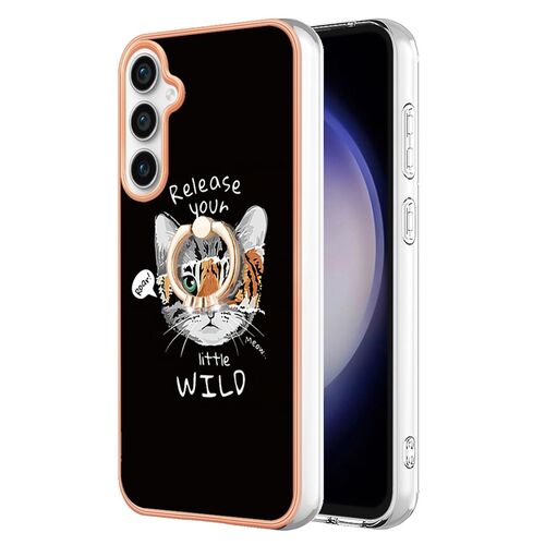 F�r Samsung Galaxy S23 FE Design Series TPU / PC Handy H�lle + Ring