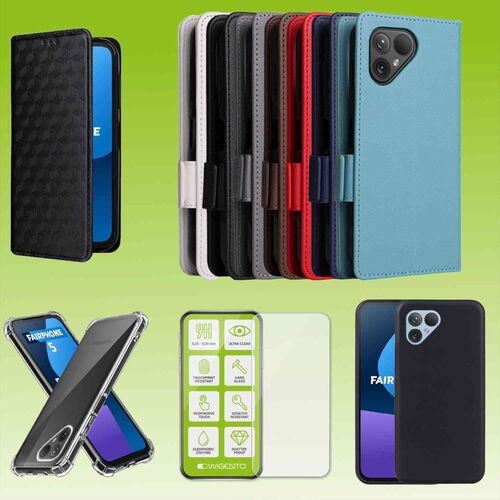 F�r Fairphone 5 Cover Handy Tasche Etuis TPU Hart Glas Panzer Folie AUSWAHL