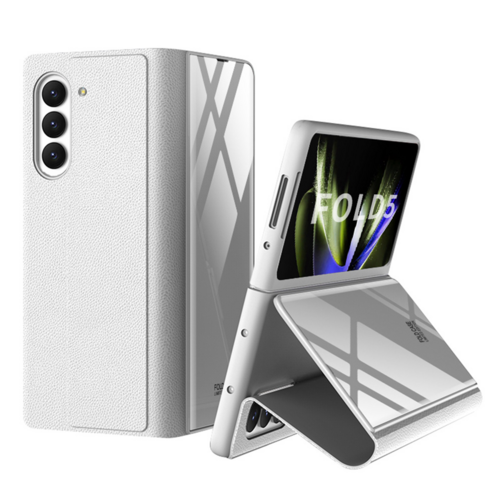 F�r Samsung Galaxy Z Fold5 5G Schutzh�lle Kunstleder + Kartenhalter