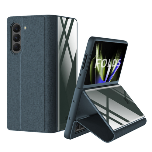 Fr Samsung Galaxy Z Fold5 5G Schutzhlle Kunstleder + Kartenhalter