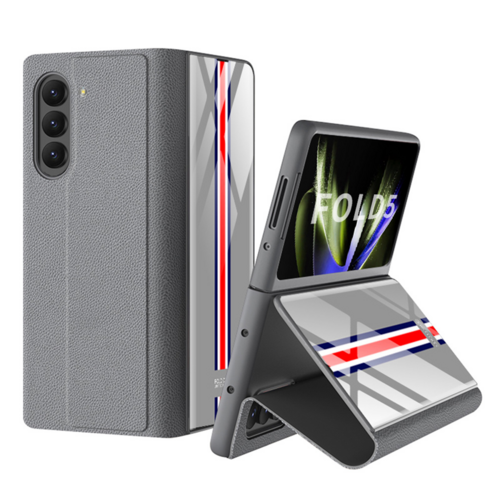 Fr Samsung Galaxy Z Fold5 5G Schutzhlle Kunstleder + Kartenhalter