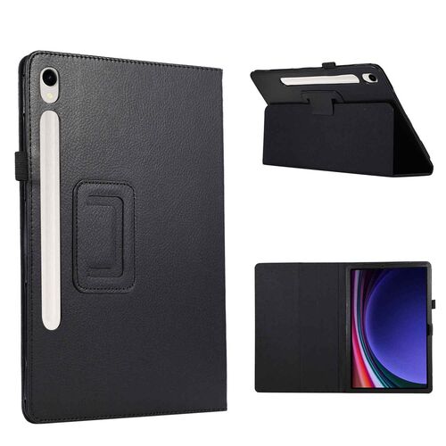 F�r Samsung Galaxy Tab S10 FE / S9 / S9 FE / S8 Schwarz Kunstleder H�lle Cover Tablet Tasche