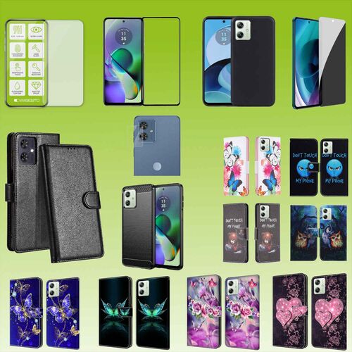 F�r Motorola Moto G54 Cover Handy Tasche Etuis TPU Hart Glas Panzer Folie AUSWAHL