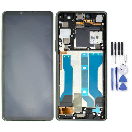F�r Sony Xperia 10 V A5061090A Display Full LCD mit Rahmen Einheit Touch Reparatur Gr�n