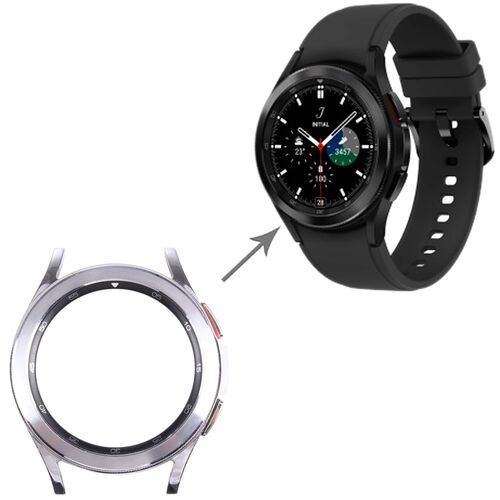 F�r Samsung Galaxy Watch 4 Classic 42mm SM-R880 LCD Rahmen Bezel Ersatzteil Reparatur Silber
