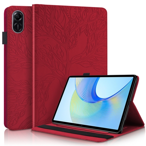 F�r Honor Pad X9 / X8 Pro Baum Muster Kunstleder H�lle Cover Tasche Case Rot