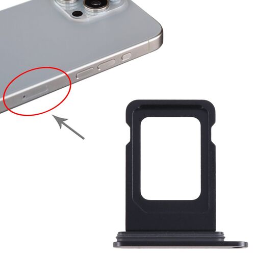 SIM + SIM Card Tray f�r Apple iPhone 15 Pro Ersatzteil Schwarz