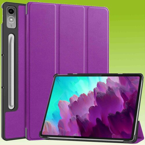 F�r Lenovo Tab P12 12.7 Zoll 3folt Wake UP Smart Cover Lila Tasche Etuis H�lle