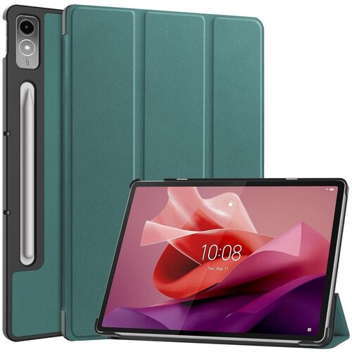 F�r Lenovo Tab P12 12.7 Zoll 3folt Wake UP Smart Cover Gr�n Tasche Etuis H�lle