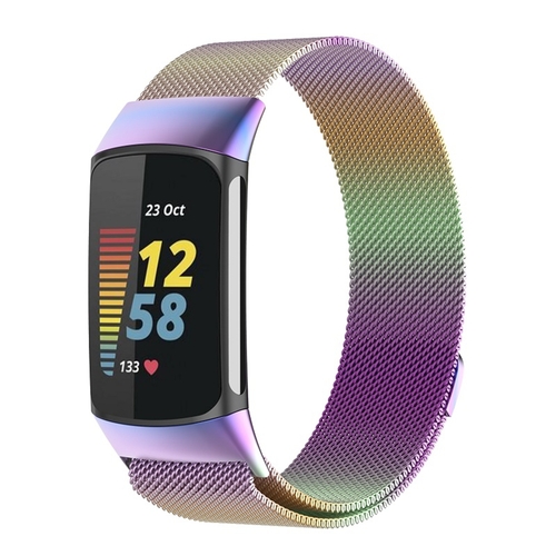F�r Fitbit Charge 6 / 5 Metall Stahl Mesh Armband mit Magnetverschluss