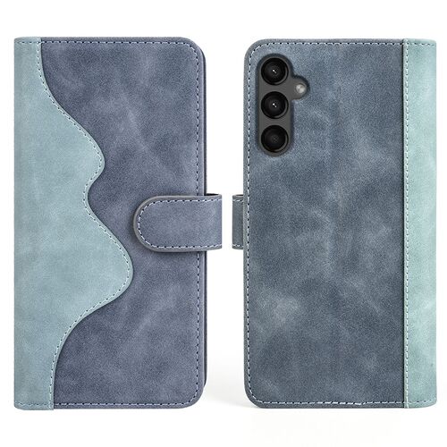 Fr Samsung Galaxy A15 Design Handy Tasche Wallet Schutz Hlle Blau