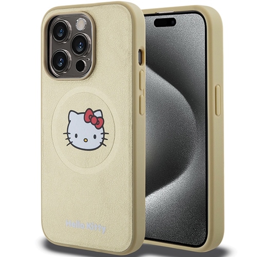 Hello Kitty Apple iPhone 15 Kitty Head Case Cover  Hlle MagSafe Gold