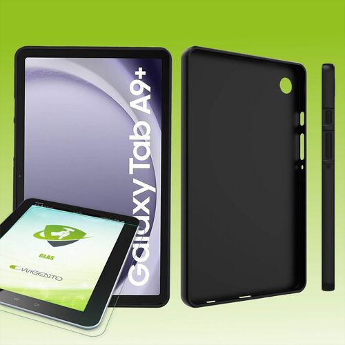 F�r Samsung Galaxy Tab A9 Plus H�lle Tablet H�lle Tasche + Hart Glas