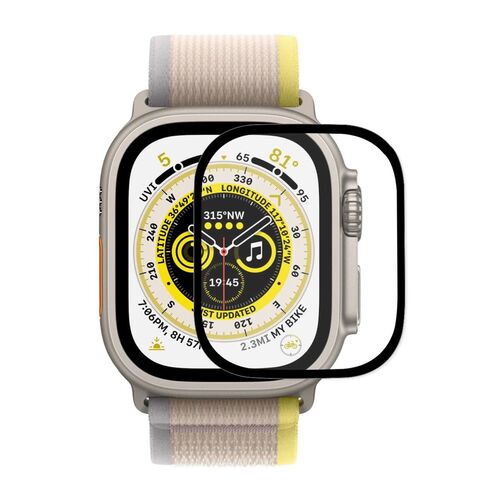 F�r Apple Watch Ultra 1 + 2 49mm 3D 0,3mm H9 Hart Glas Transparent 