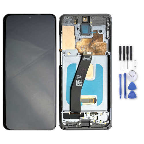 F�r Samsung Galaxy S20 Display Full OLED mit Rahmen Einheit Touch Ersatzteil Reparatur Grau