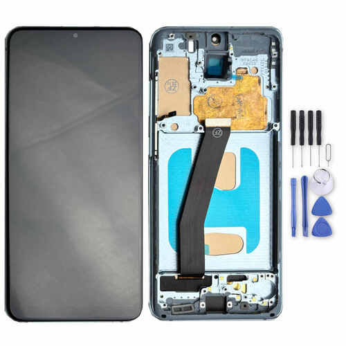 F�r Samsung Galaxy S20 Display Full TFT LCD mit Rahmen Einheit Touch Ersatzteil Reparatur Blau (ohne Fingerprint)