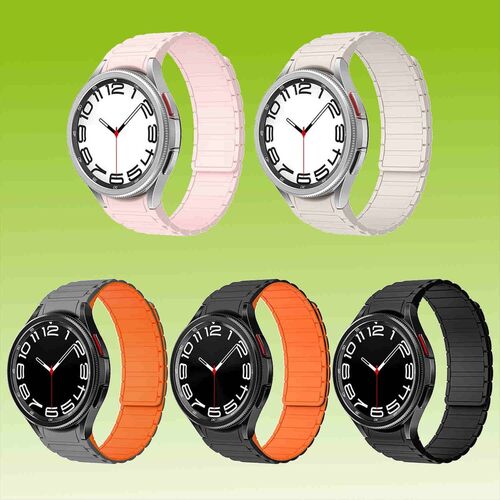 F�r Samsung Galaxy Watch FE / 6 / 5 / 4 Magnetisches Design Silikon Armband Watch Ersatz Arm Band