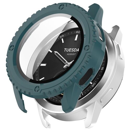 F�r Xiaomi Watch S3 Kunststoff Watch H�lle + H9 Hart Schutzglas Gr�n