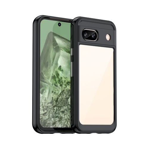 F�r Google Pixel 8a TPU Acryl Schutz Handy H�lle Case Cover Schwarz