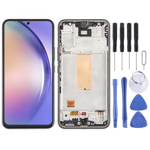 Fr Samsung Galaxy A54 Display Full OLED mit Rahmen Einheit Touch Ersatzteil Reparatur Schwarz