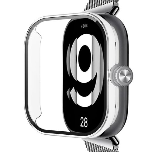 F�r Xiaomi Redmi Watch 4 Kunststoff H�lle + 3D Hartglas Transparent