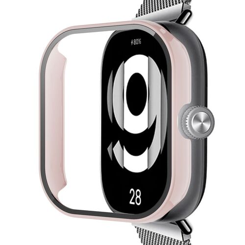 F�r Xiaomi Redmi Watch 4 Kunststoff Watch H�lle + 3D Schutzglas Rosa