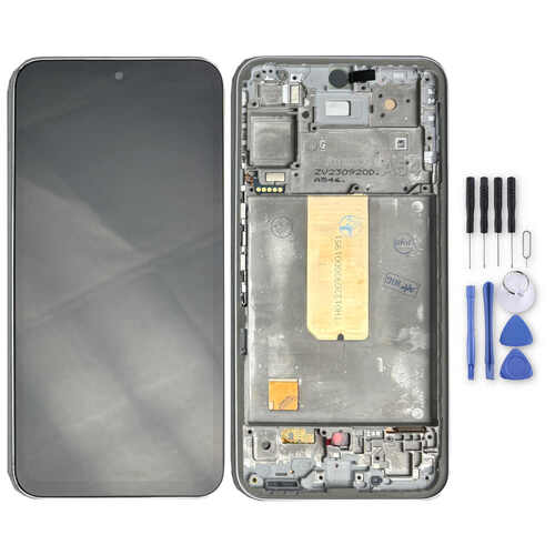 F�r Samsung Galaxy A54 4G/5G Display Full TFT LCD mit Rahmen Einheit Touch Ersatzteil Reparatur Silber (ohne Fingerprint)