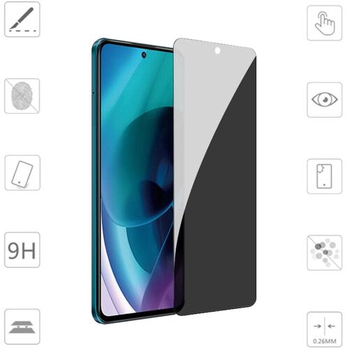 F�r Motorola Moto G54 Premium Privacy 0,3mm H9 Hart Glas Schwarz Folie