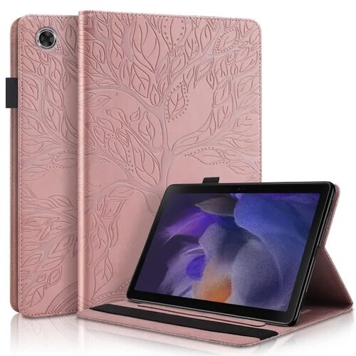 F�r Samsung Galaxy Tab A9 Baum Muster Kunstleder H�lle Case Tasche Rosa
