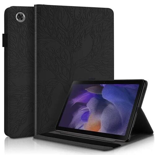 F�r Samsung Galaxy Tab A9 Plus Baum Muster Kunstleder Tasche Schwarz