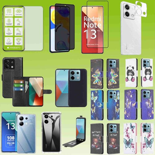 F�r Xiaomi Redmi Note 13 Pro / Poco X6 Cover Handy Tasche Etuis TPU Hart Glas Panzer Folie AUSWAHL