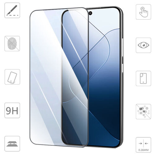 F�r Xiaomi 14 3D Premium 0,3 mm H9 Hart Glas Schutz Folie Schwarz