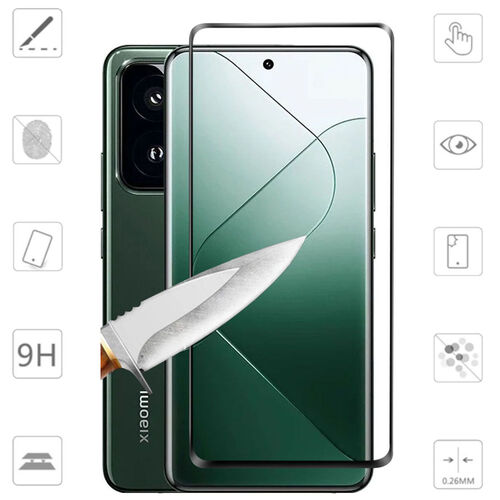 F�r Xiaomi 14 Pro 4D Premium 0,3 mm H9 Curved Hart Glas Schwarz Schutz