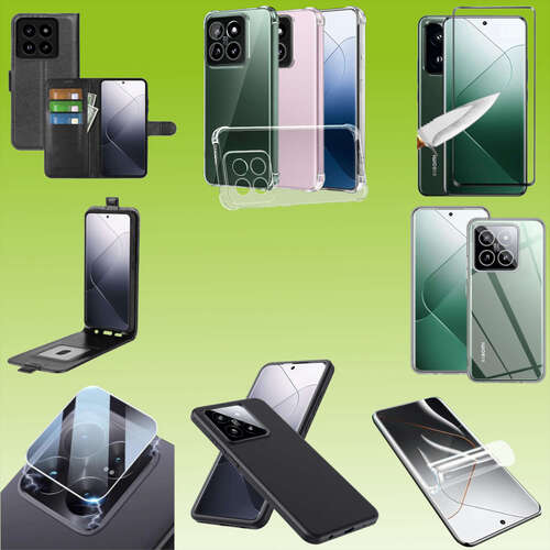 F�r Xiaomi 14 Pro Cover Handy Tasche Etuis TPU Hart Glas Folie AUSWAHL